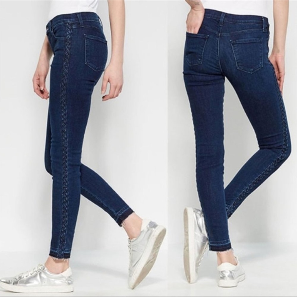 J BRAND Women’s 620 Super Skinny Mid Rise Braided Jeans in Catonite Blue 26